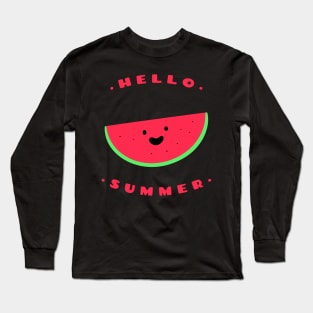 Hello Summer Delicious Watermelon Long Sleeve T-Shirt